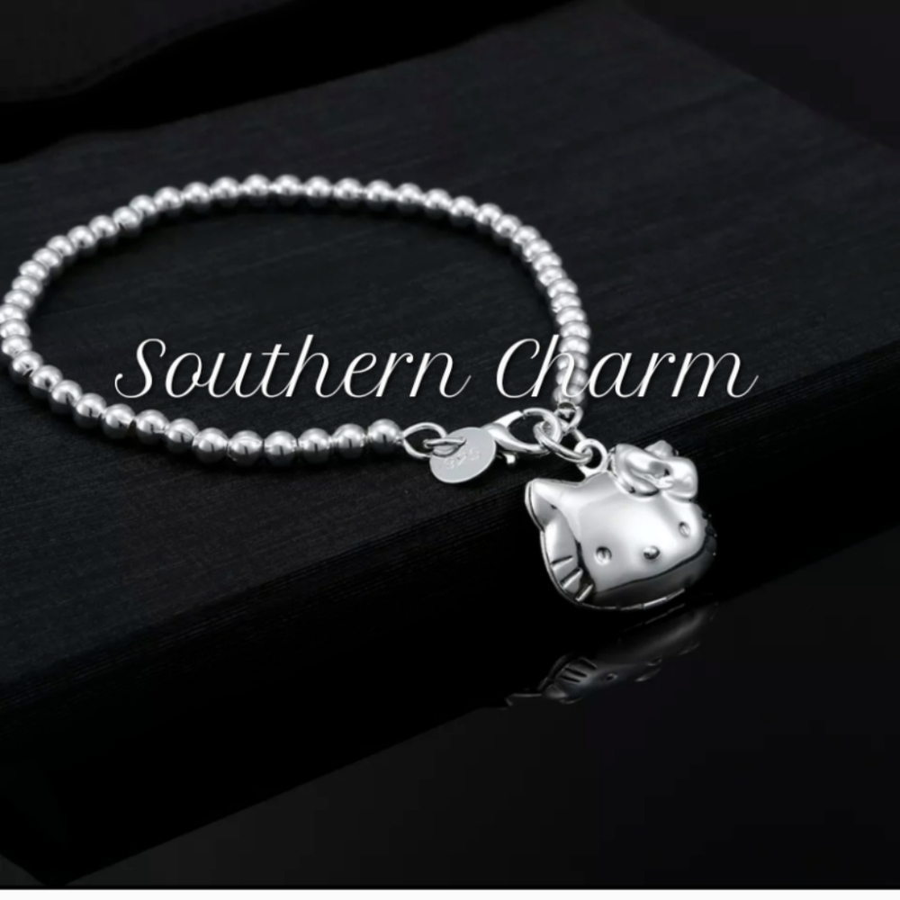 🆕Last One Sterling Silver Hello Kitty Bracelet.